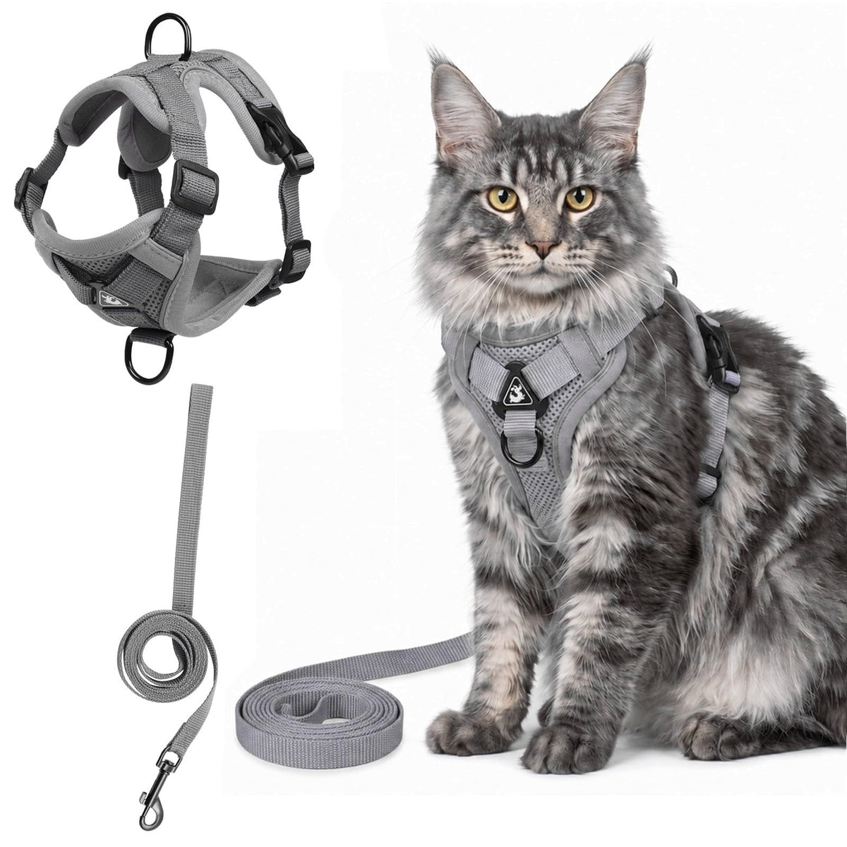 Large Cat Harness & Leash Set, Escape-Proof Soft Vest for Outdoor Walking