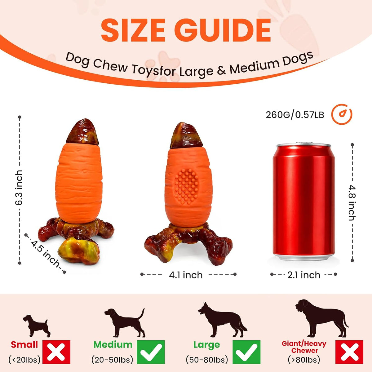 Tough Dog Toys for Aggressive Chewers, Squeaky Durable Dog Chew Toy