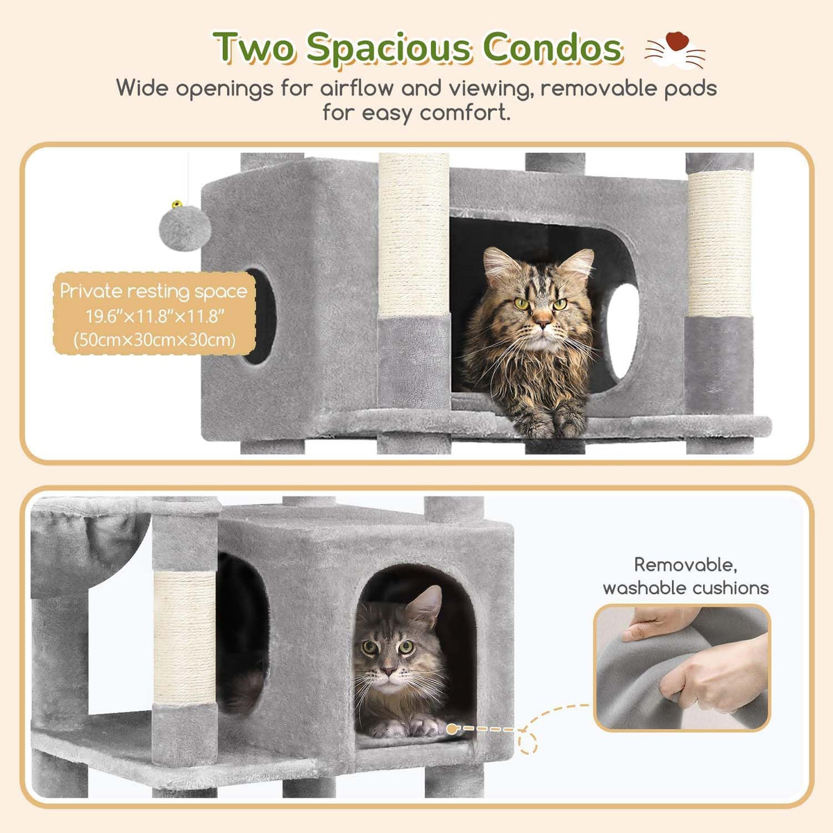 Globlazer Heavy Duty Cat Tree Tower for Indoor Cats Large Adult