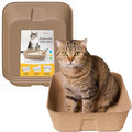4 Pack Disposable Cat Litter Boxes, Leak-Proof Cardboard Kitty Litter Trays