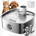 Cordless Wider Tray Dog Water Fountain, 5000mAh Battery Operated Dog Water Bowl Dispenser with 3 Motion Sensor, FEELNEED