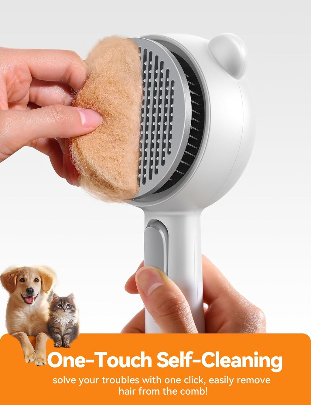 Cat Steam Brush, Brushes for Indoor Cats with Release Button, Undercoat Removal Grooming Supplies, Dual Spray USB Rechar