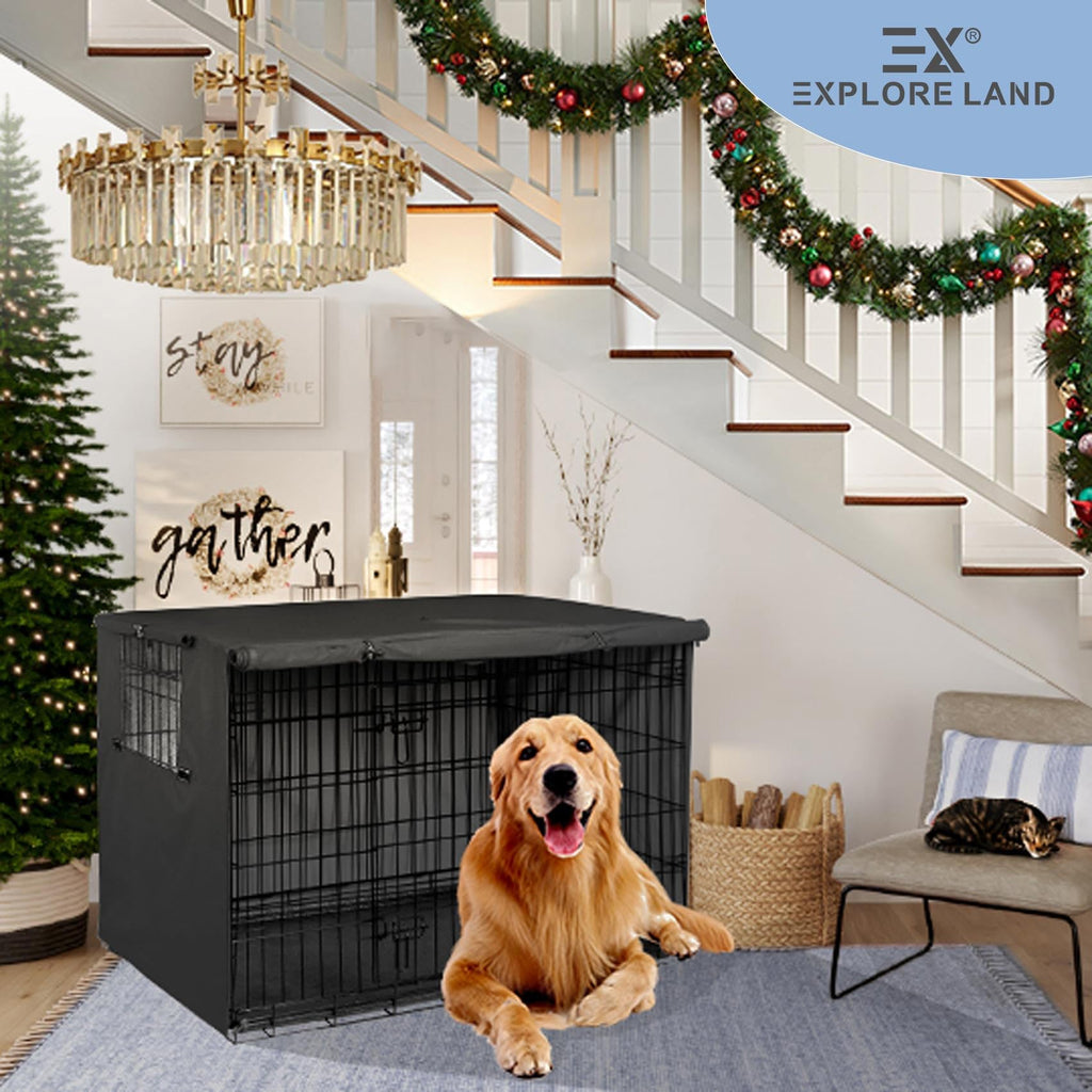 Explore Land Dog Crate Cover, 48 inches, Black