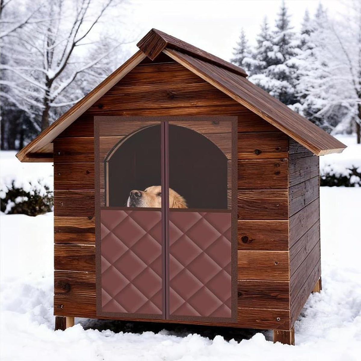 Pet Shelter Door Curtain Winter Warm Cotton Cover for Dog House and Cat