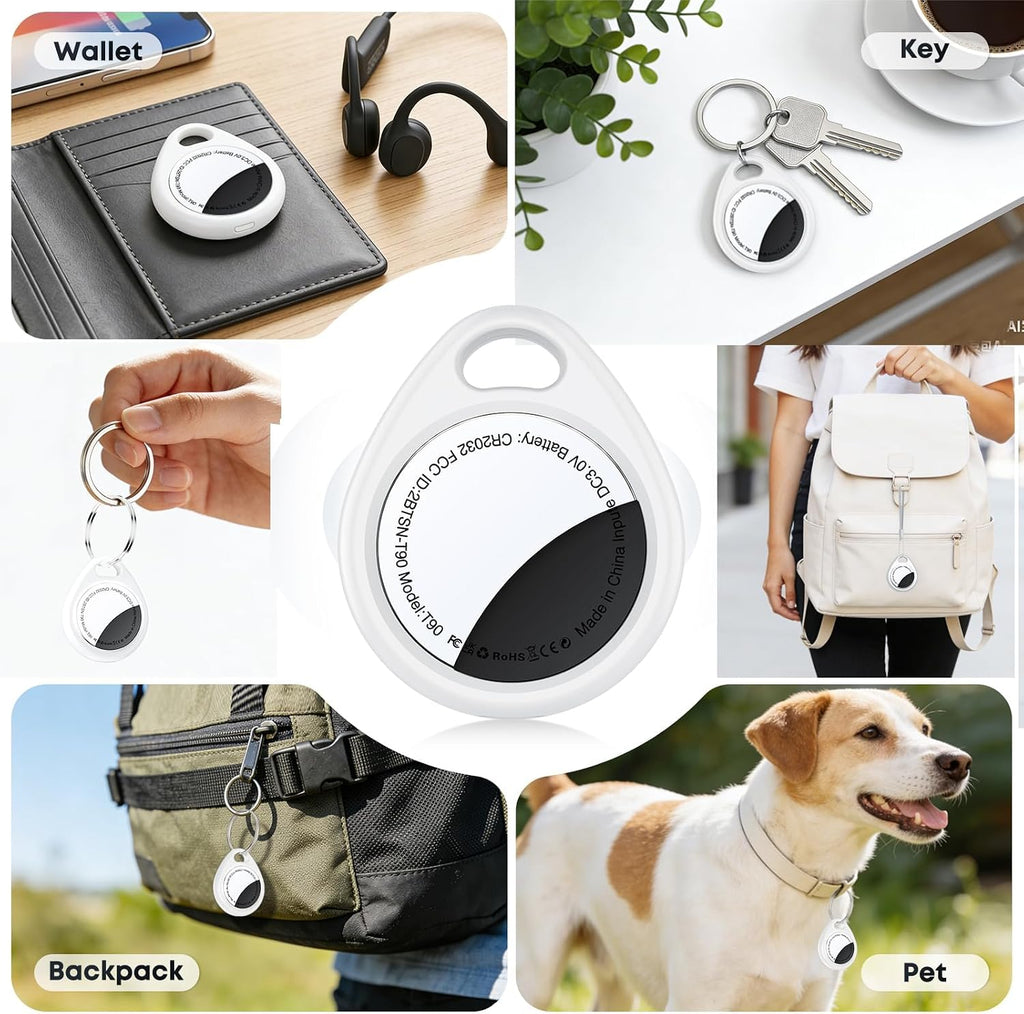 Bluetooth Air Tracker -4 Pack with Hybrid Armor Case, Compatible with Apple Find My (iOS Only), Item Finder for Keys Lug