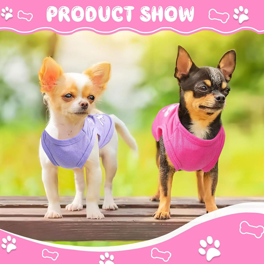 4 Pieces Dog Clothes for Small Dogs Girl Soft Puppy Shirt Cute Chihuahua Teacup Dog Clothes Female Dog Shirts Breathable