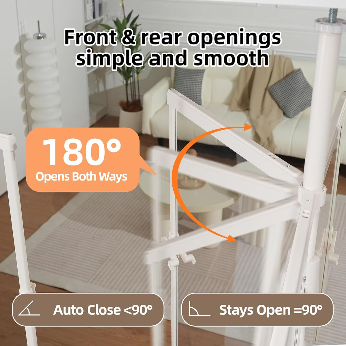 74.8-98.43” Extra Tall Cat Gate, 33.86-35.8” Wide Acrylic Pet Gate