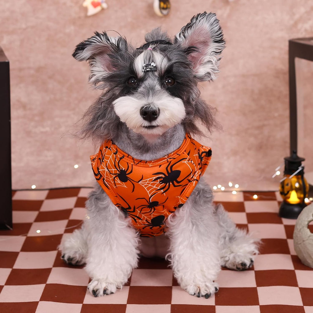 CuteBone Halloween Dog Shirts 2-Pack Soft Pet Clothes Breathable Summer Vest for Small Puppy and Stretchy Cat Apparel