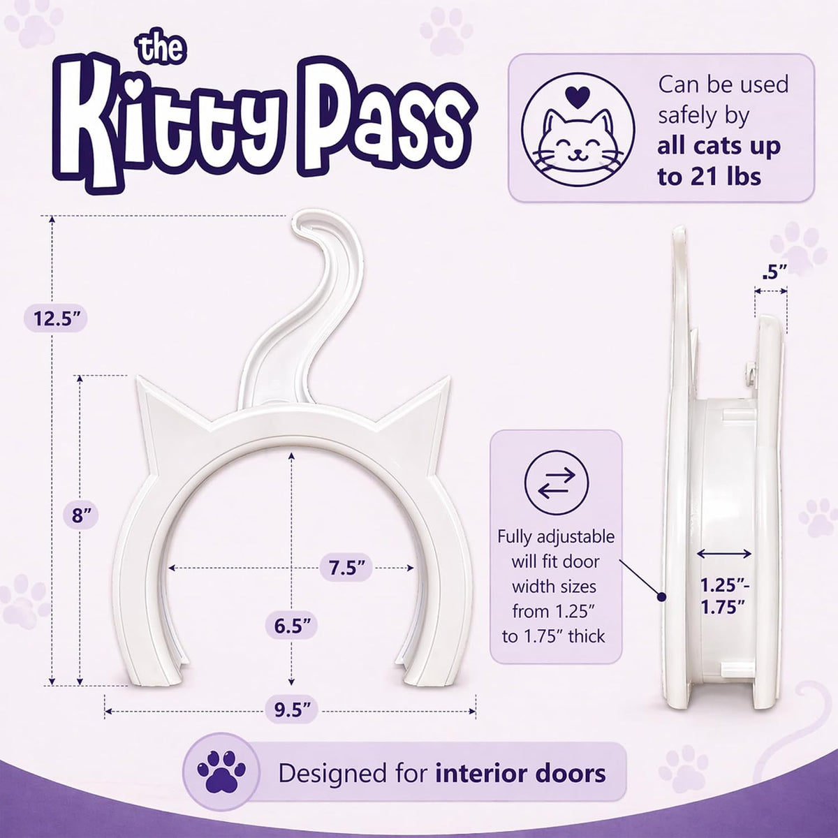 The Kitty Pass Interior Cat Door Hidden Litter Box Pet Door for cats up to 21 lbs