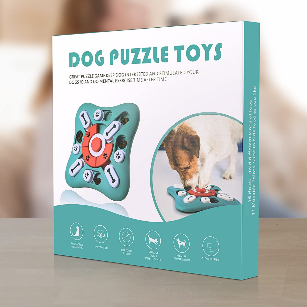 PETSTA Dog Puzzle Toys, Treat Dispensing Dog Enrichment Toys for IQ Training and Brain Stimulation, Interactive Mentally Stimulating Toys as Gifts for Puppies, Cats, Dogs