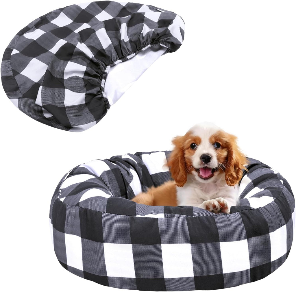 Round Replacement Dog Bed Covers Elastic Edged Washable 20 x 9.8 Inch