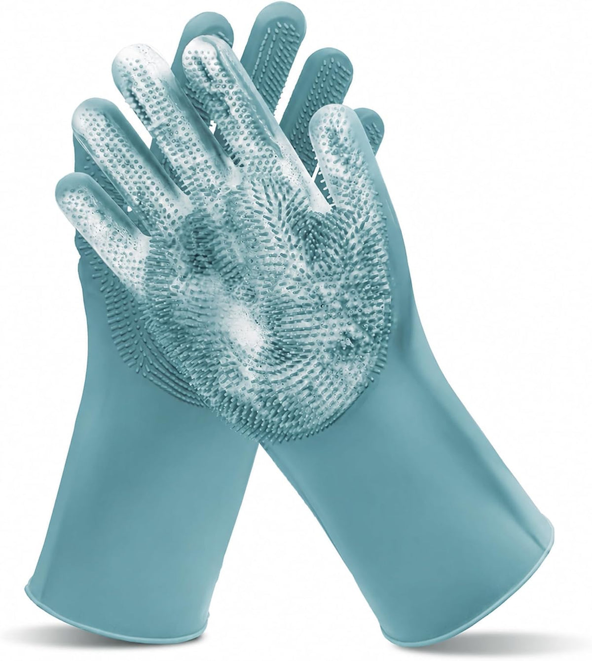 Pet Grooming Gloves—Dog Washing Gloves with High-Density Teeth, Dog Bath Scrubber with Enhanced Five Finger Design, Sili