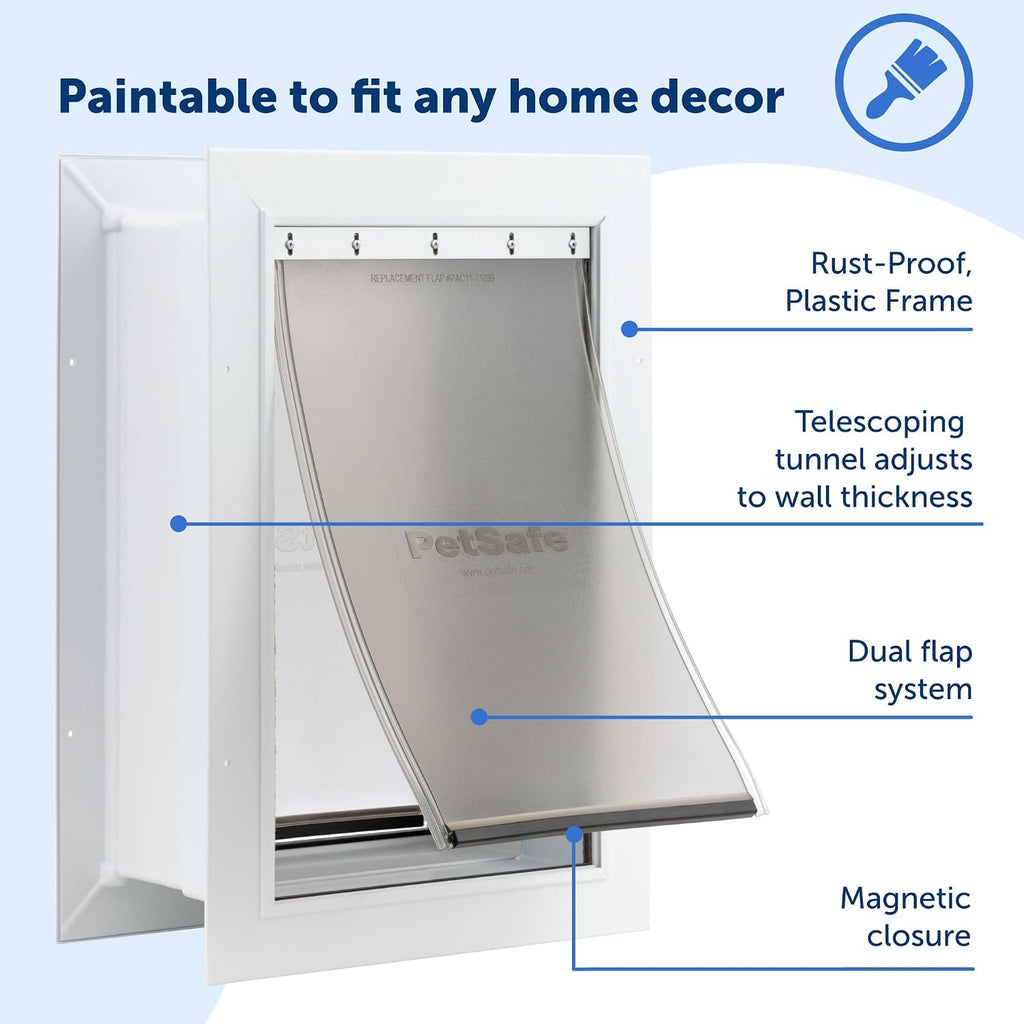 PetSafe Wall Entry Pet Door, Telescoping, Dogs up to 100 lb, Large