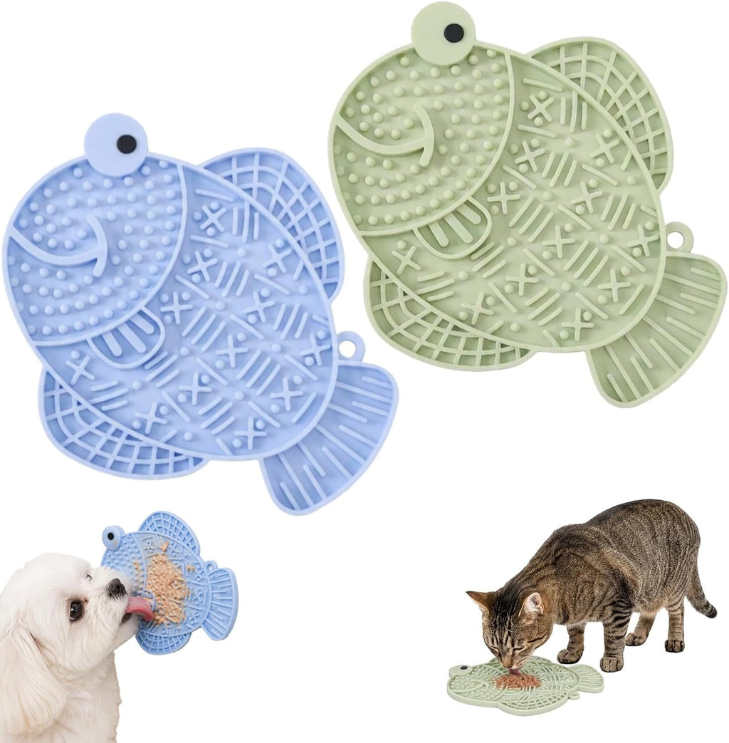 Cat Slow Feeder Fish Lick Mat with Suction Cup for Anxiety Relief