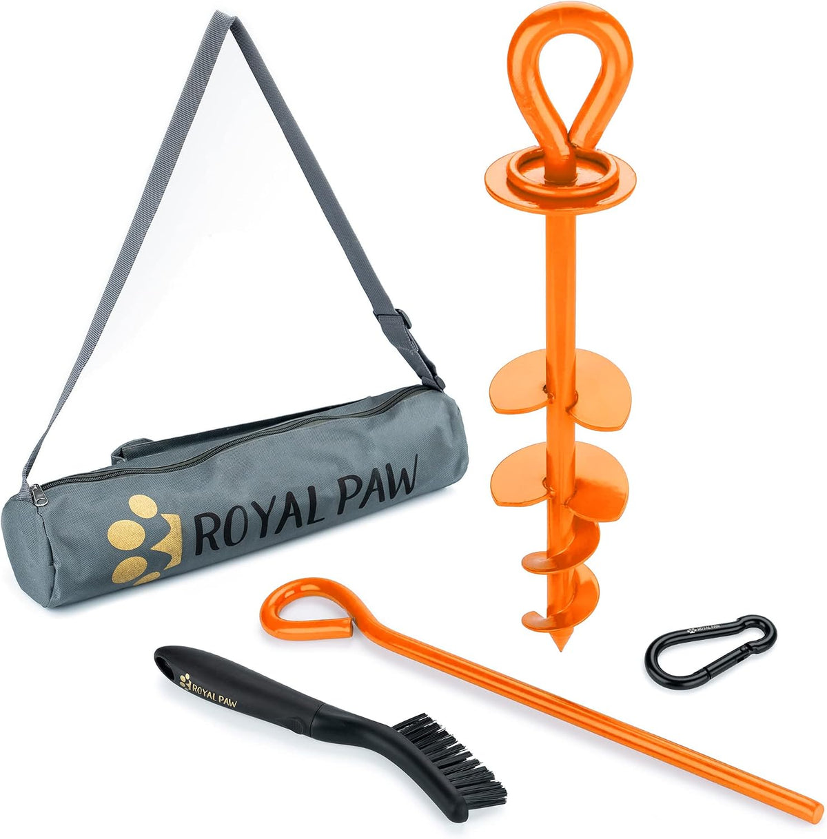 ROYAL-PAW Dog Tie Out Stake - for Large Dogs up to 210 lbs - Heavy Duty Dog Stake for Yard, Beach & Camping Outside - Be