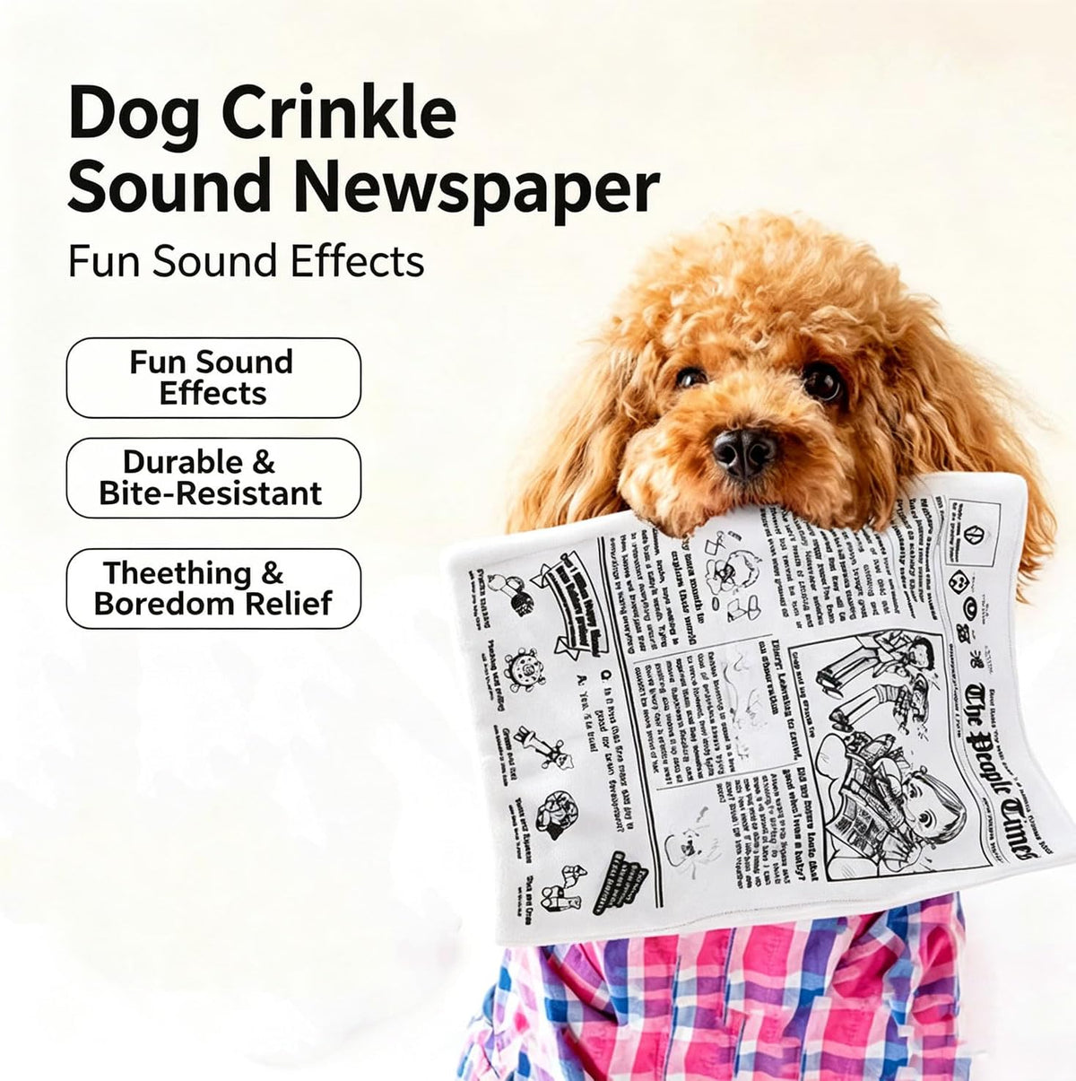 Newspaper Dog Toy Interactive No Stuffing Non-Shredding Washable