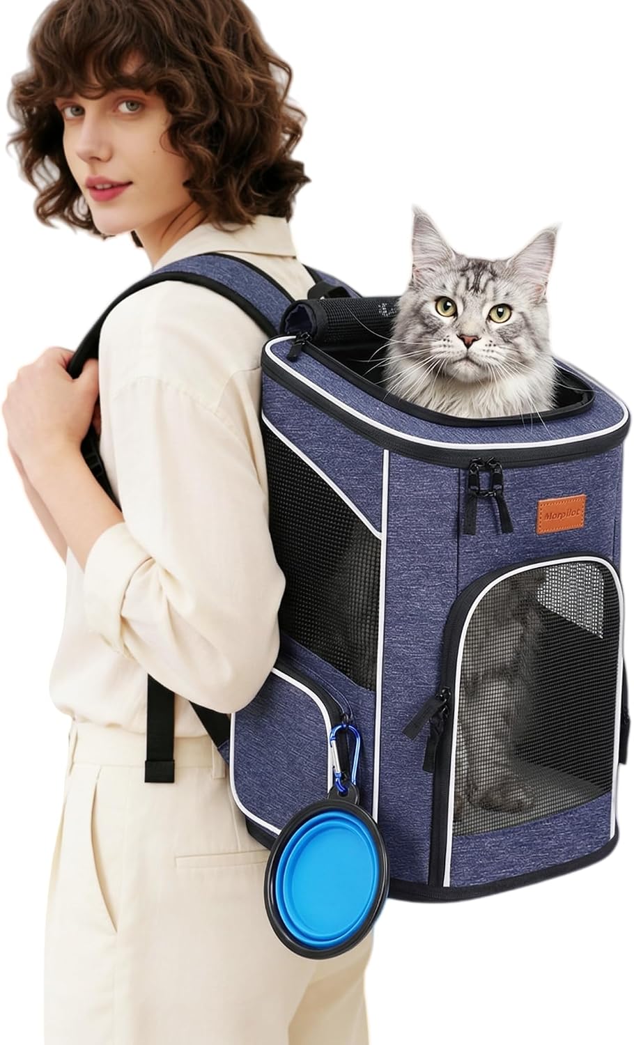 Morpilot Expandable Cat Carrier Backpack for Small Dogs & Cats Up to 12lbs