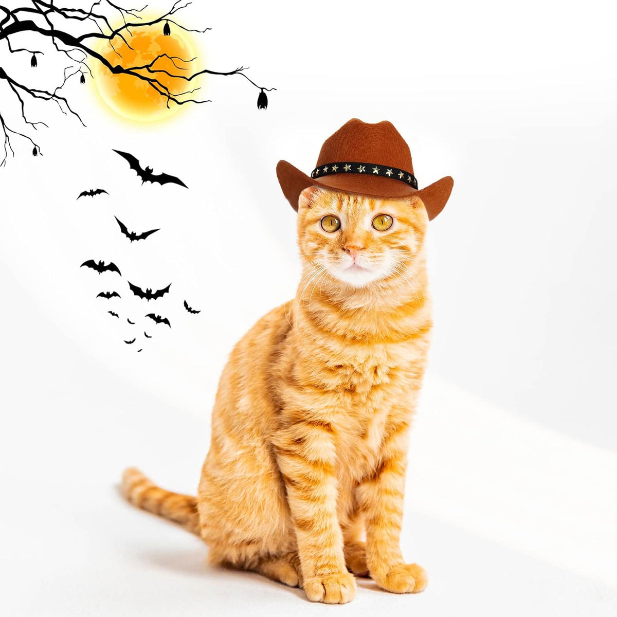 choyaxo Pet Cowboy Costume Cosplay Cap Halloween Costumes for Dogs Cat Pet Party Decoration Mini Cowboy Hat (Brown, Smal