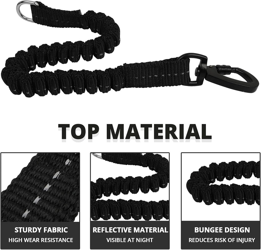 Long Dog Leash 10 FT: Heavy Duty Rope Leashes for Dogs Training with Swivel Lockable Hook Reflective Threads Bungee and 