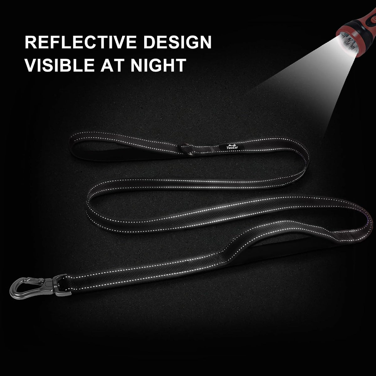 6FT 1IN Heavy Duty Dog Leash for Large Dogs with 2 Padded Handles