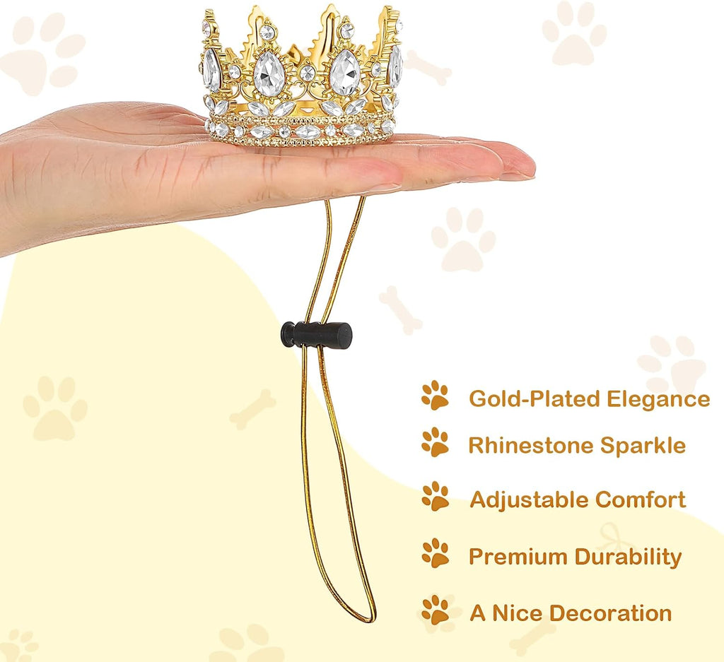 Abbylike White Small Dog Birthday Crown Queen for Pet Costume