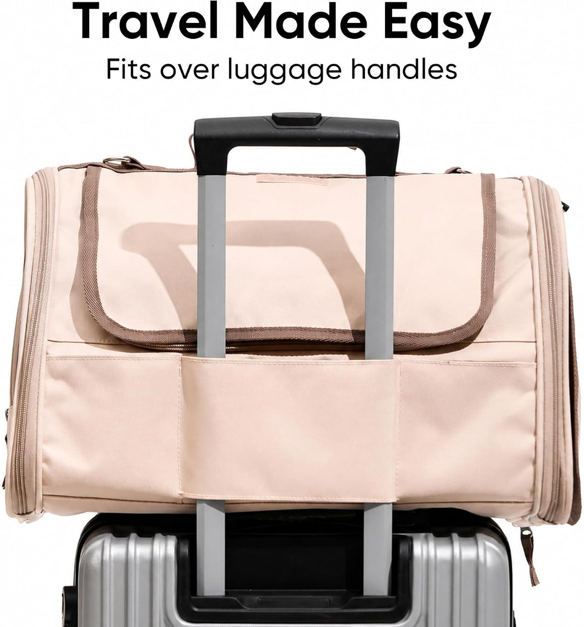 FUKUMARU Cat Carrier, Airline Approved Dog Carrier with Rollable Cover