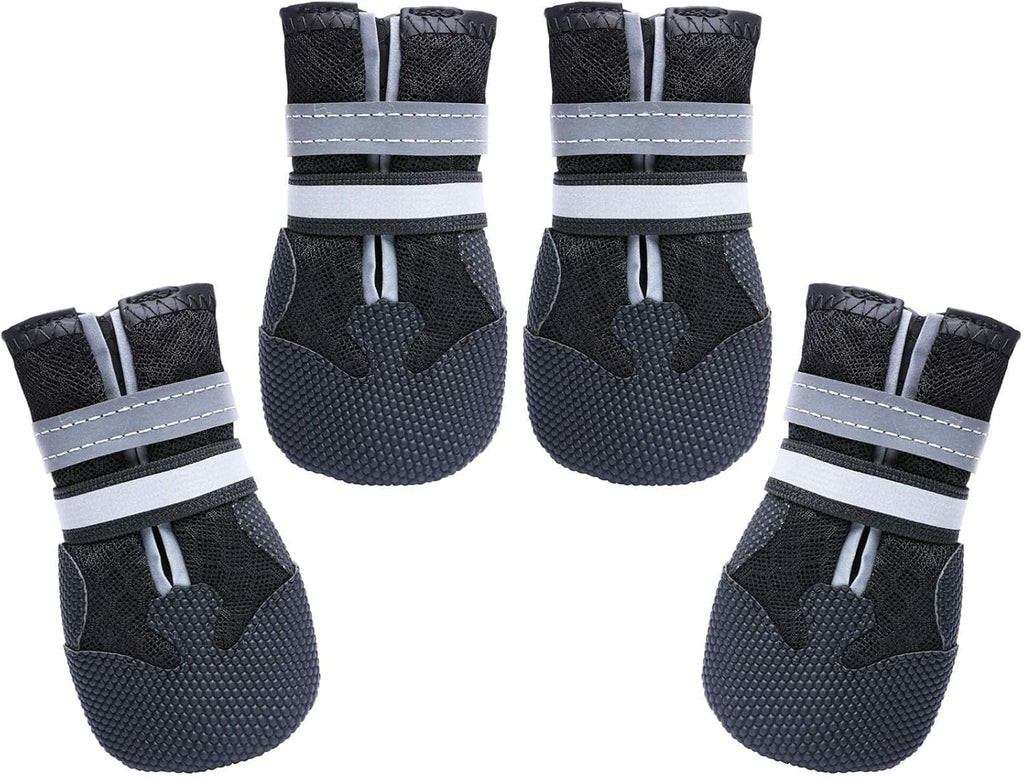 Dimicoo Breathable Dog Boots for Medium Large Dogs,Non-Slip Dog Shoes for All Weather and Hot Pavement,Soft Paw Protecto