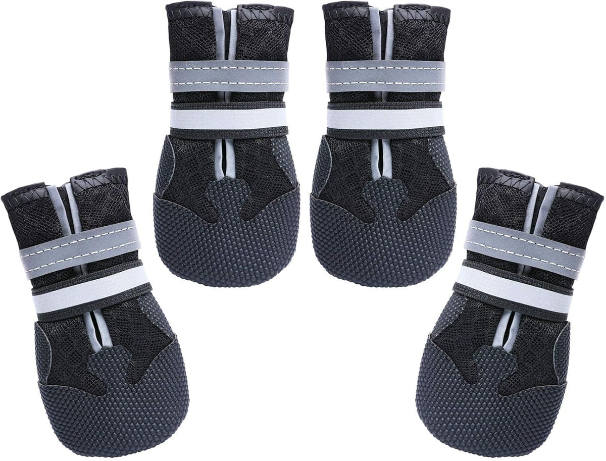 Dimicoo Breathable Dog Boots for Medium Large Dogs,Non-Slip Dog Shoes for All Weather and Hot Pavement,Soft Paw Protecto