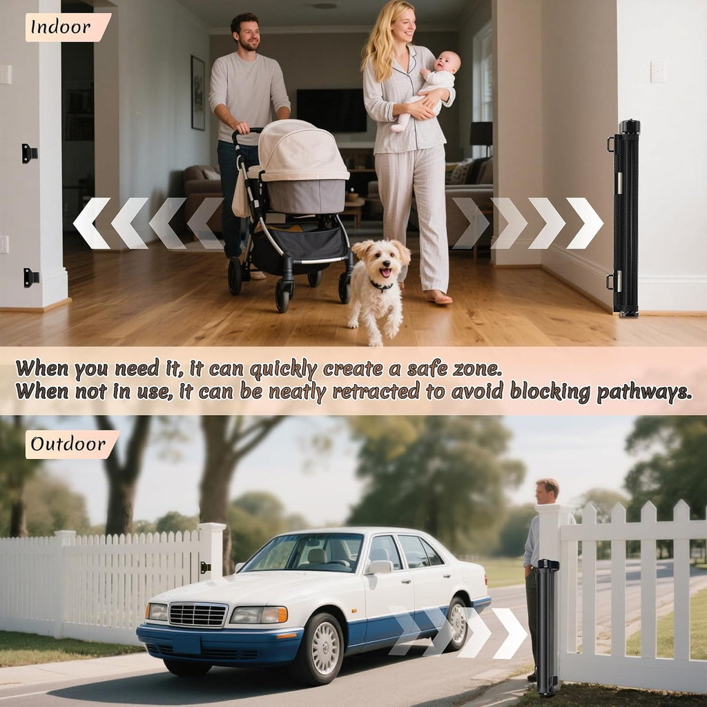 Miumoon 200 inch Reinforced Retractable Baby Gates 42 inch Tall