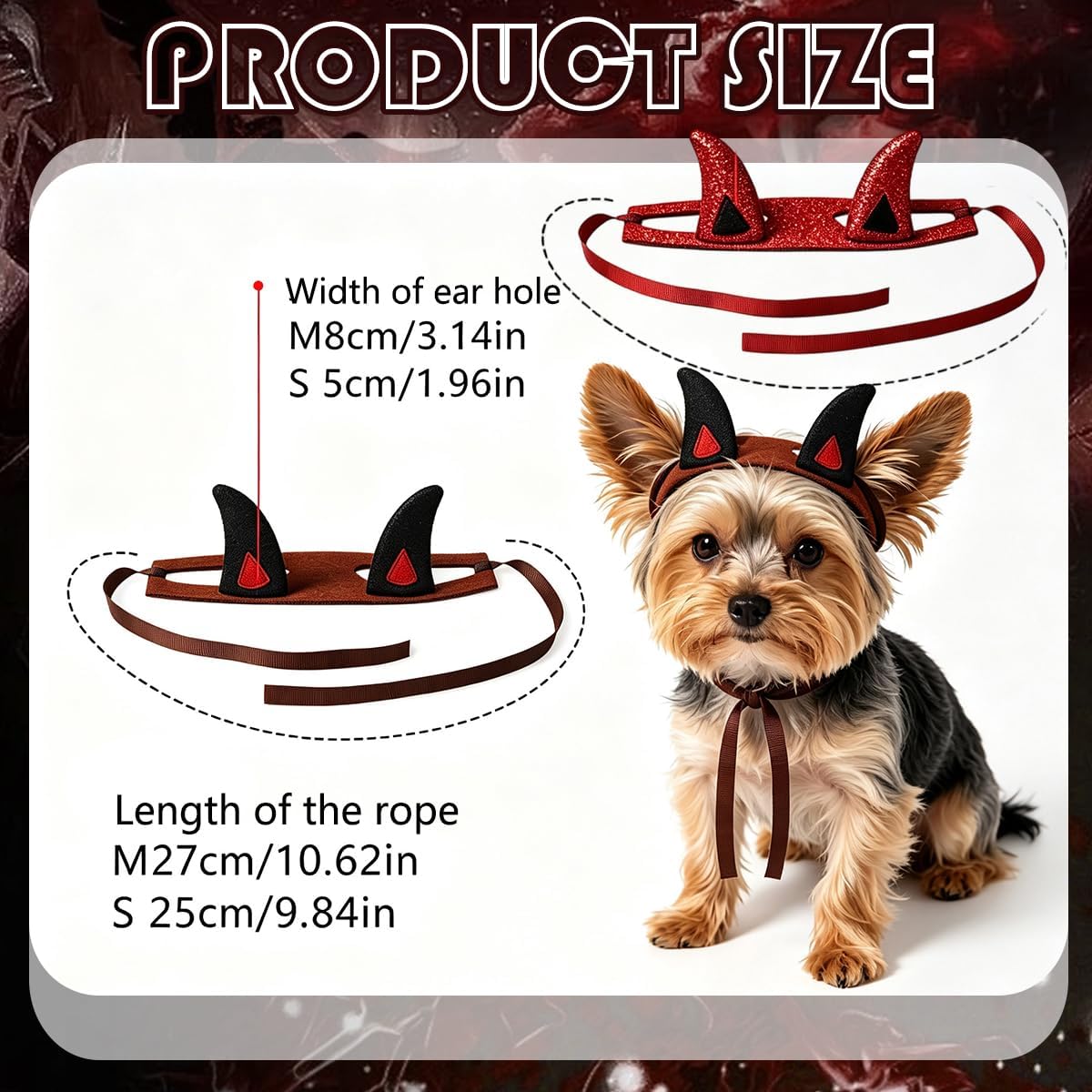 2 Pcs Halloween Devil Horns Headband for Dogs Cats Pet Hair Accessories