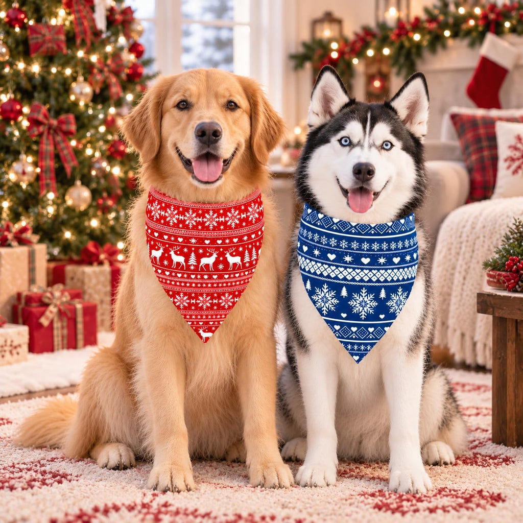 Christmas Dog Bandanas Nordic Style Dog Winter Outfit Costume XL