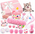 RoundFunny 19 Pcs Cat Toys Gift Box Cat Birthday Toys with Catnip & Wand