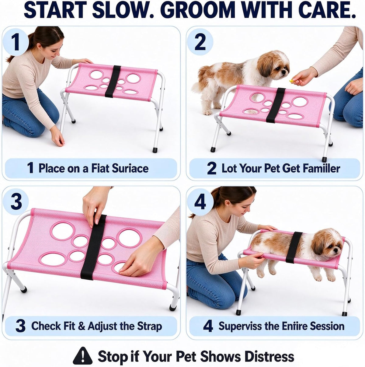 Pet Grooming Hammock with Stand Dog Bath Hammock Foldable Dog Bath Stand