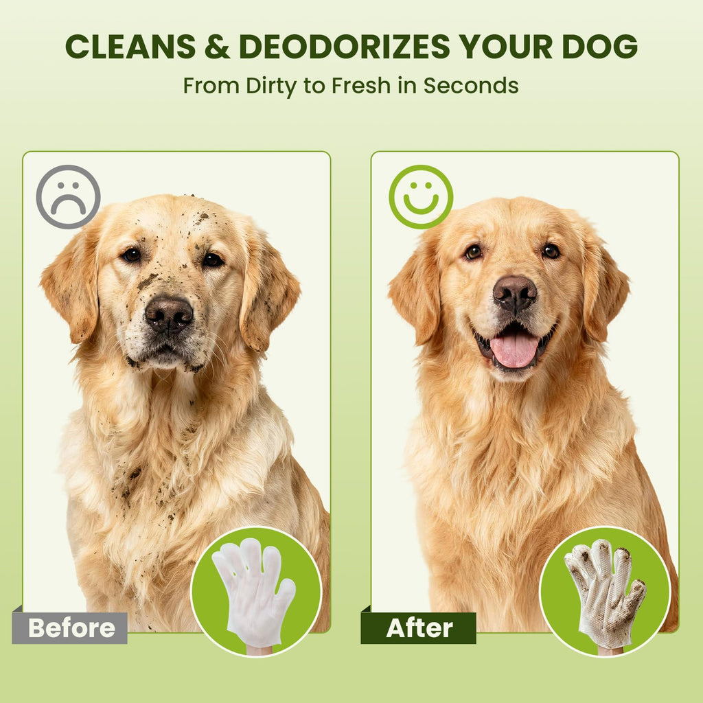 PawSono 36ct Pet Glove Wipes for Dogs, Cats & Small Animals, Coconut Scent