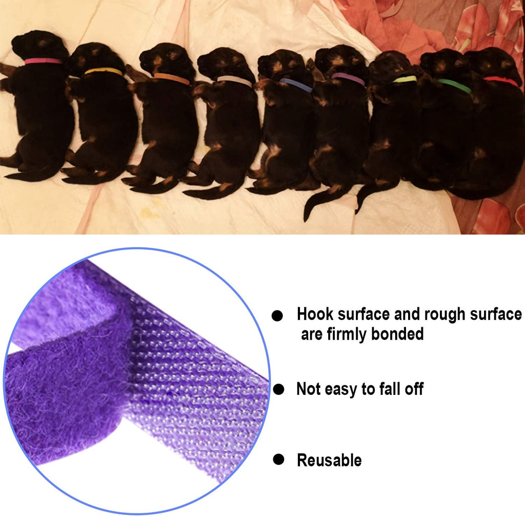 FEBSNOW 15 Pcs Puppy Kitten Whelping Collars, Soft Newborn Pet ID Bands