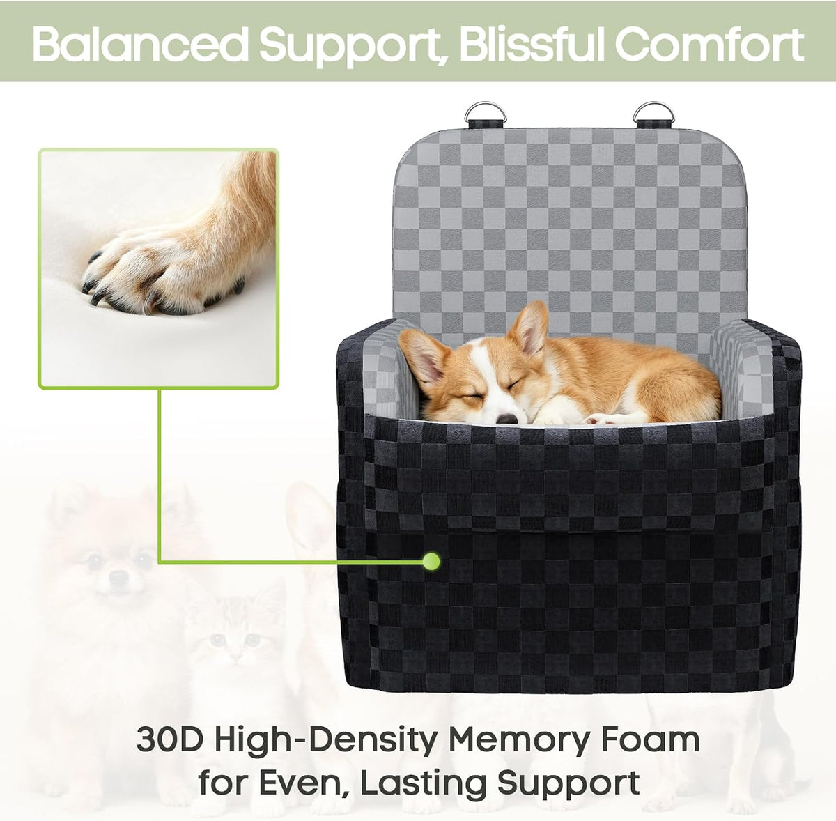 Waterproof Dog Booster Car Seat for Small Medium Dogs up to 26 lbs