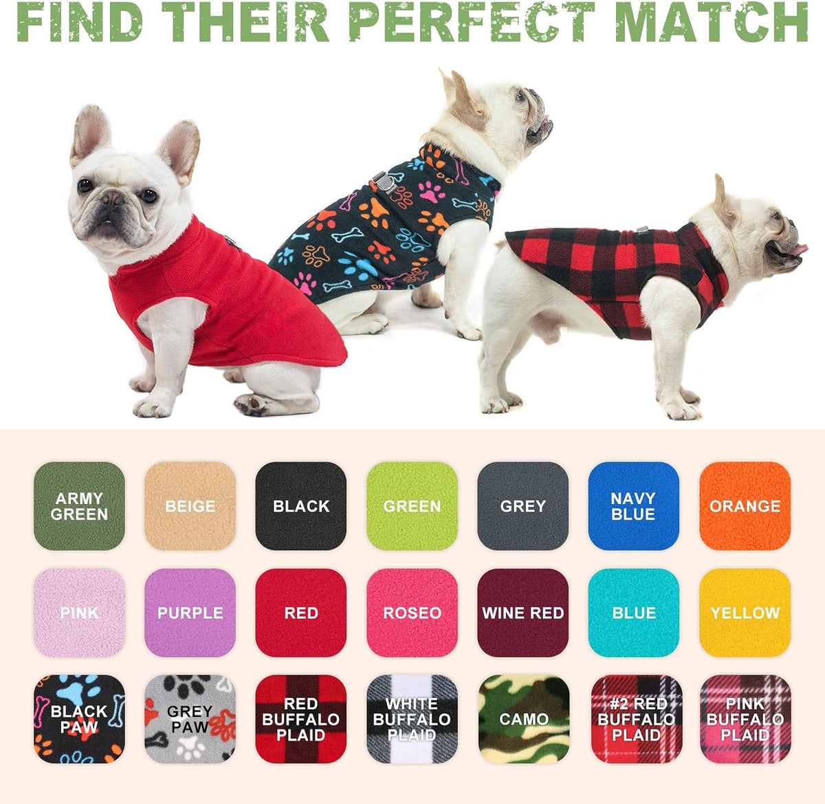 Dog Fleece Vest Sweater Winter Jacket for Small Medium Dogs- S