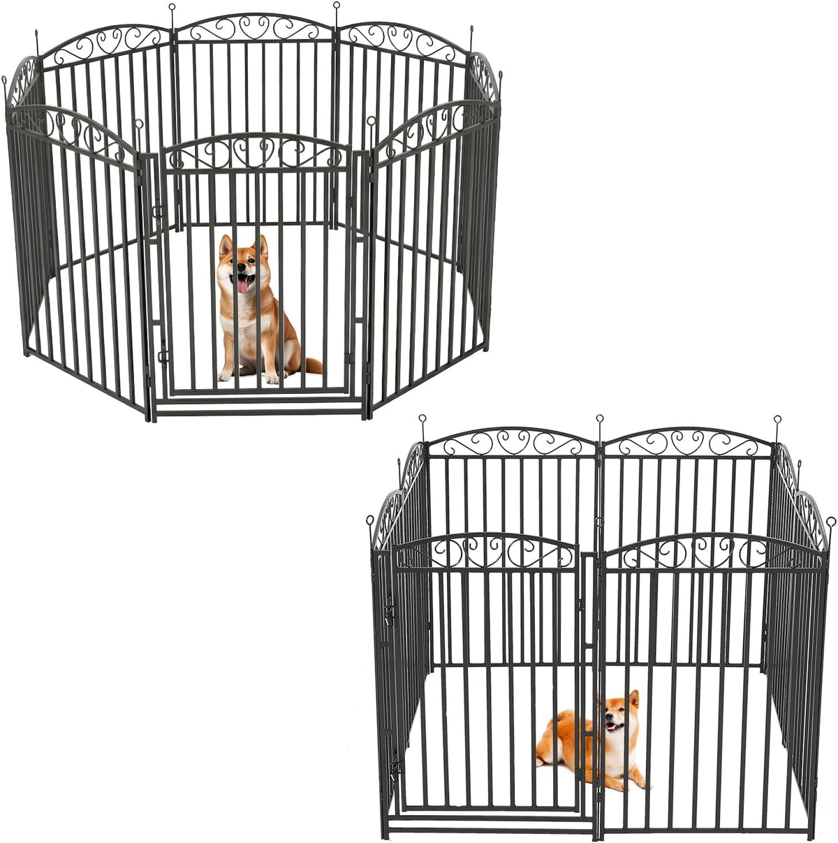 GarveeTech Dog Playpen Fence – 32" Metal, 8 Panels with Door