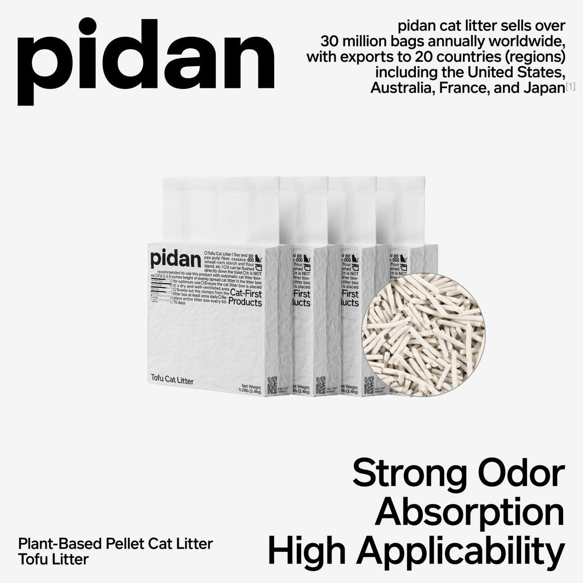 pidan Tofu Cat Litter Clumping,Flushable,Plant Based Litter 2 Pack