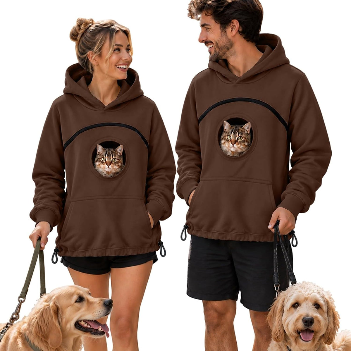 Pet Pouch Hoodie Zipper Front Pocket Cat Dog Carrier Sweatshirt
