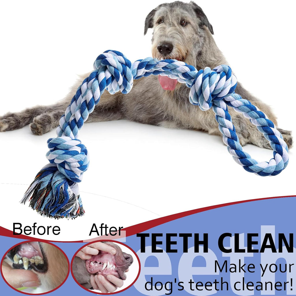 XIGOU Dog Rope Toys Indestructible Dog Toys, Dog Chew Toys for Aggressive Chewers, Tough Puppy Teething Chew Toys for Bo