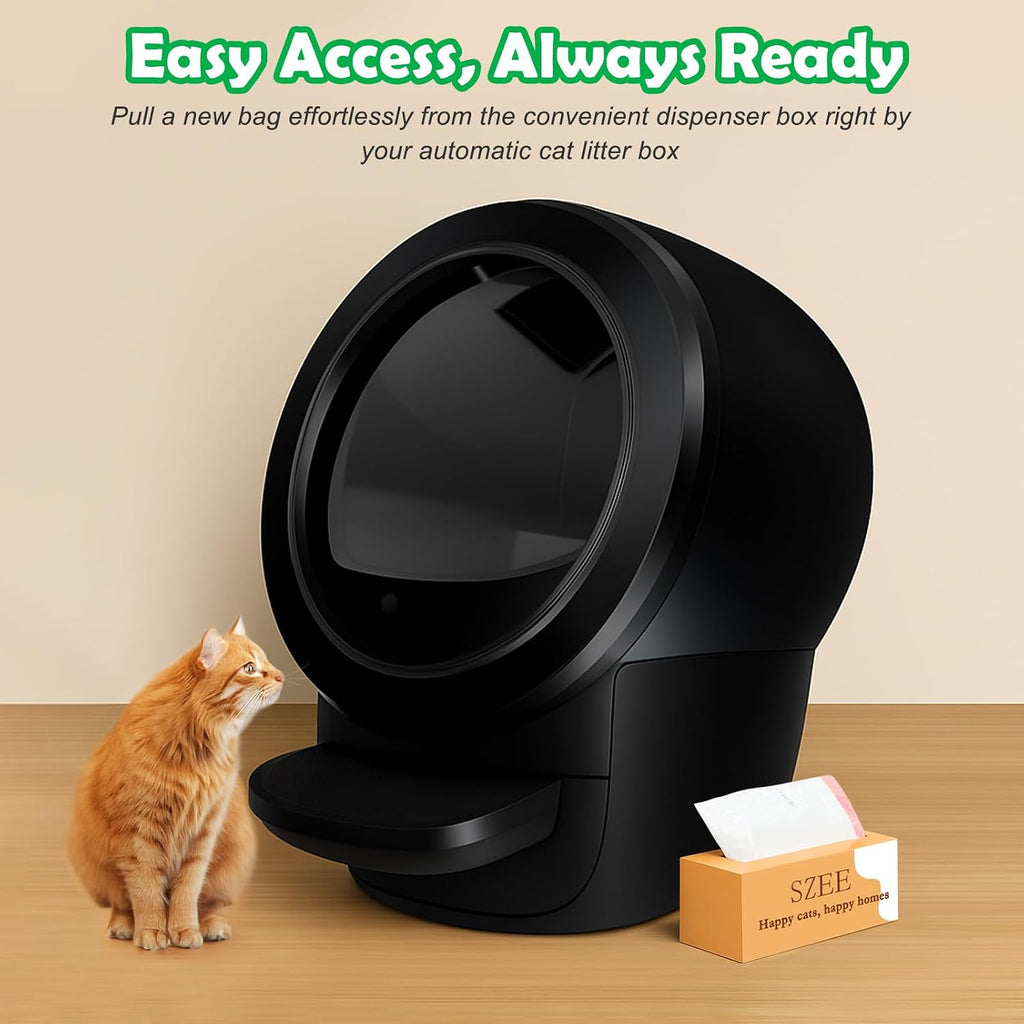 SZEE 120 Count Automatic Cat Litter Box Bags Fit for Litter Box Robot 3/4