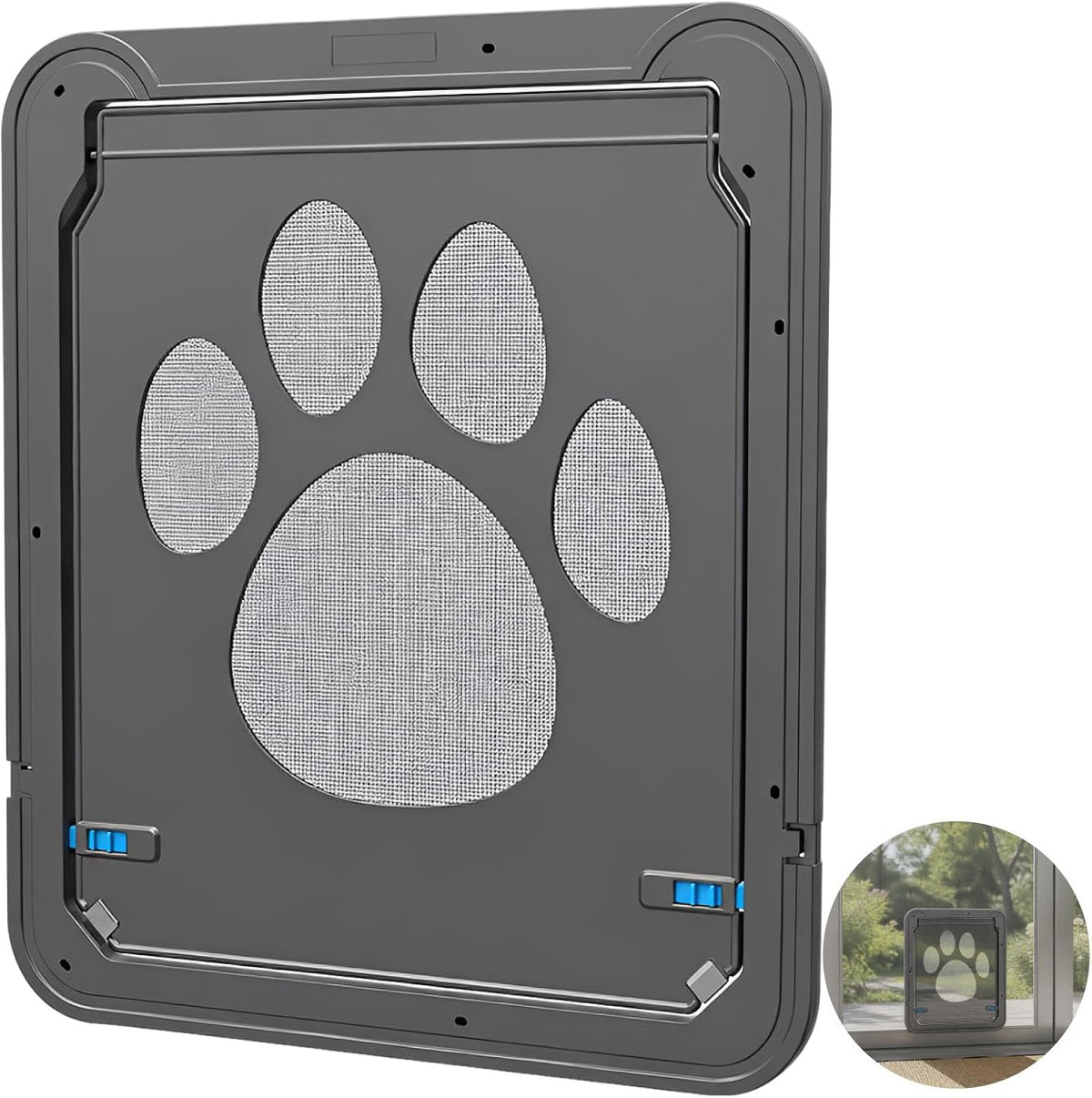 Screen Door Pet Door for Small Pets with Flap, Strong ABS Construction, 11.4 x 9.4 x 0.4 in, Easy Installation, Paw Patt