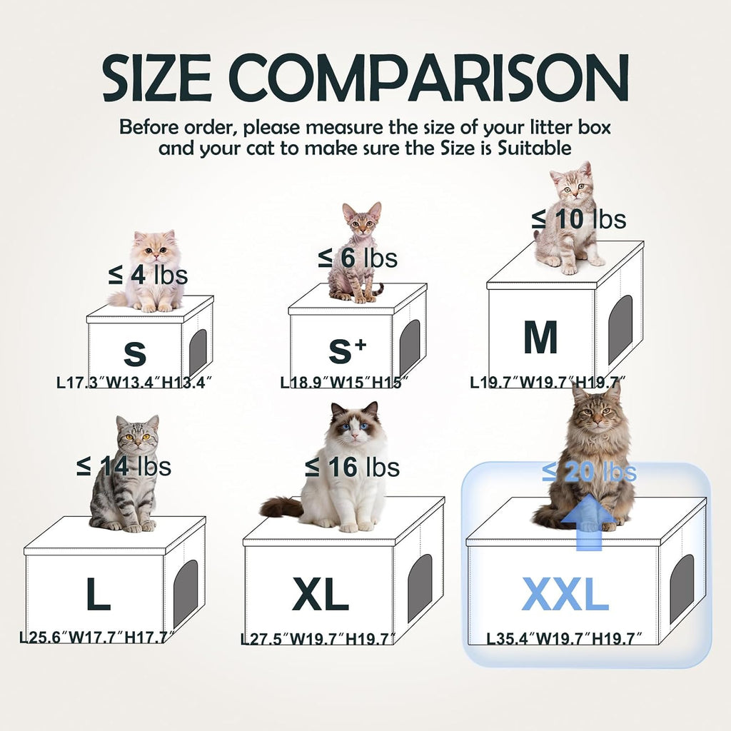 MEEXPAWS Cat Litter Box Enclosure Furniture Odor Control, Extra Large