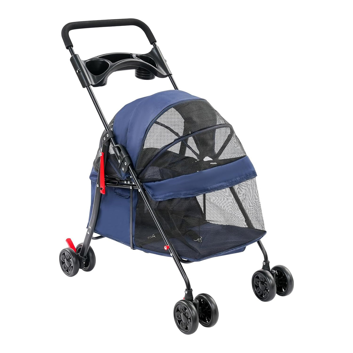 Foldable Pet Stroller, Max Load 40 Lbs for Small Medium Dogs and Cats