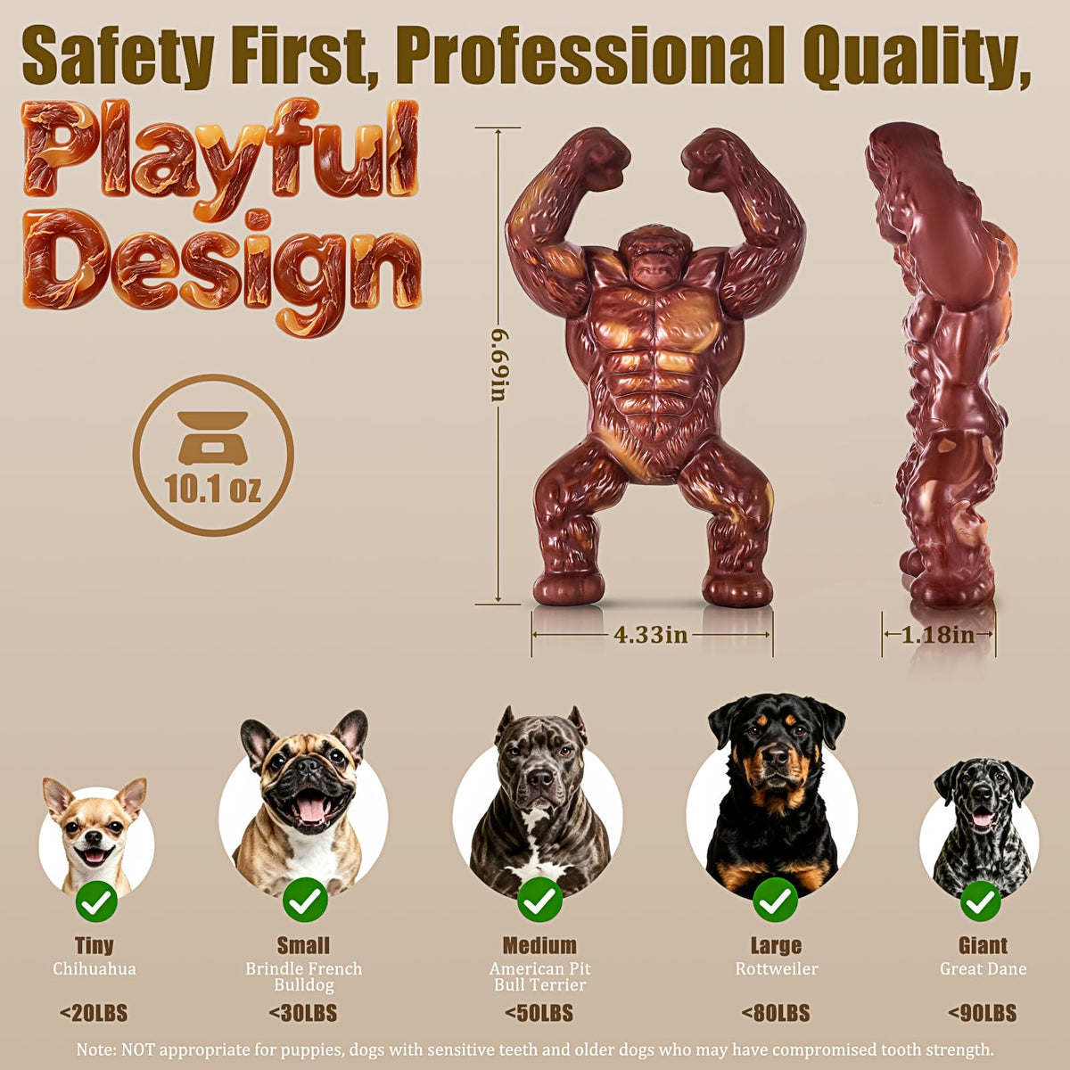 PETSTA Indestructible Dog Toys for Aggressive Chewers, Extreme Tough Toys for Large Dogs, Real Beef Flavored, Dog Bone for Medium/Large Dogs Breed, Gifts for Dogs