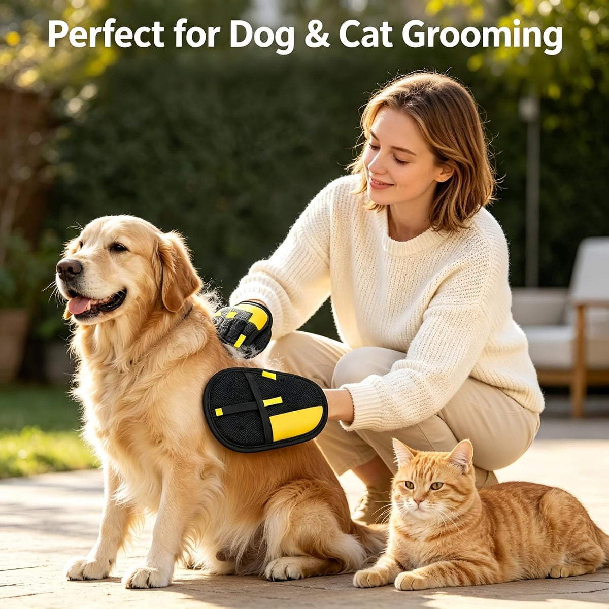Pet Hair Removal Glove, Reusable Washable Pet Grooming Gloves (2pcs)
