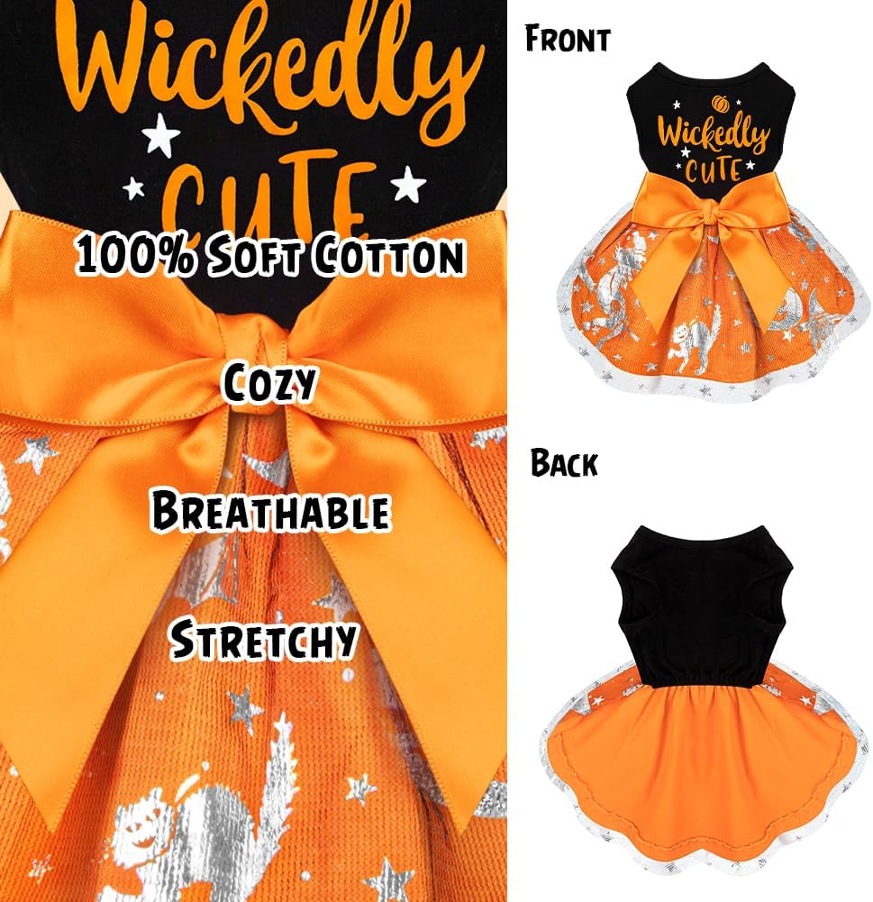 Dog Halloween Costumes Dog Dress Halloween Costumes for Dogs Funny Puppy Dress with Bow for Small Medium Large Dogs Pump