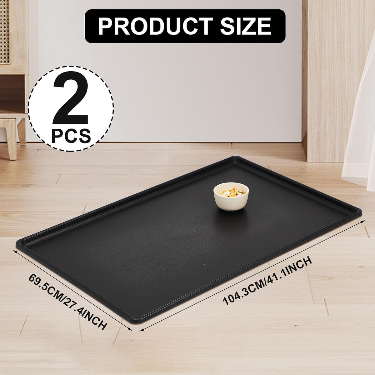 2 Pcs Dog Crate Tray 42" Replacement, Plastic Bottom Pan