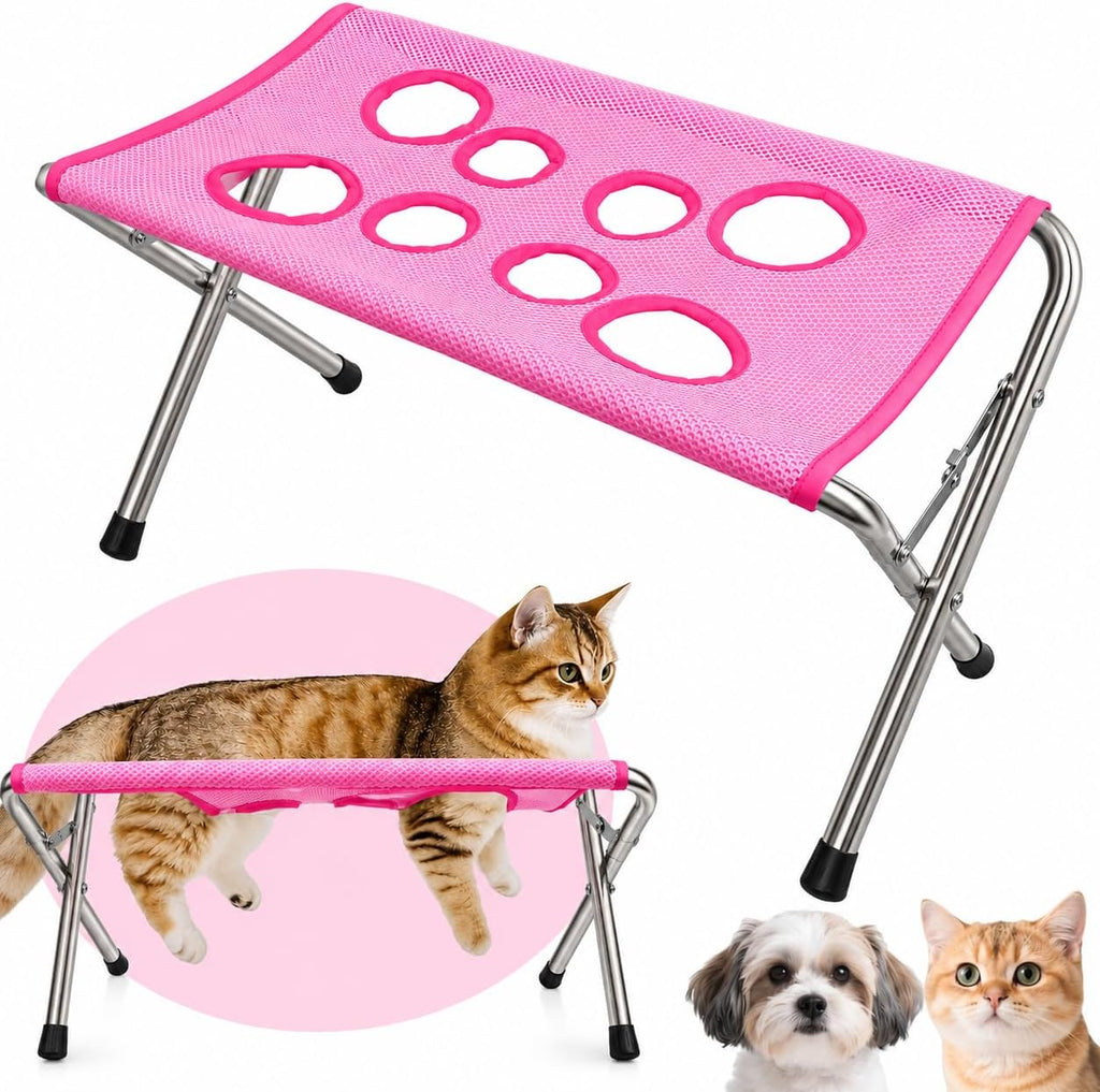 Pet Shower Holder with Stand, 8-Hole Dog Grooming Hammock for Bathing, Nail Trimming & Paw Care, Pet Grooming Harness fo